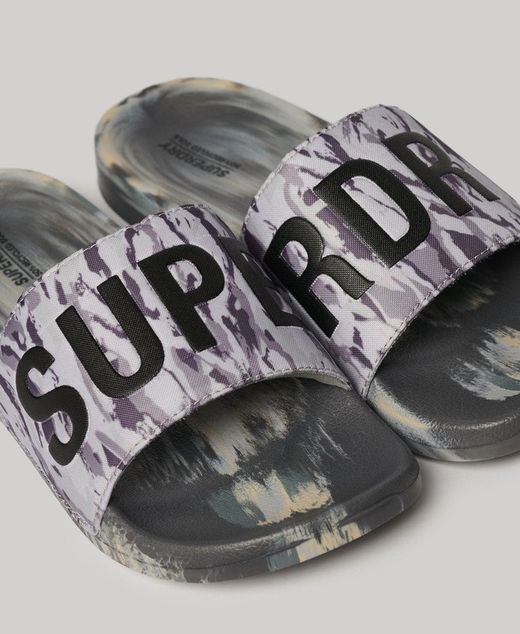 Chancla de pala con letras branding y efecto camo Superdry Ice Marl