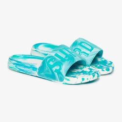 Chancla de pala con letras branding y efecto mármol Superdry Blue