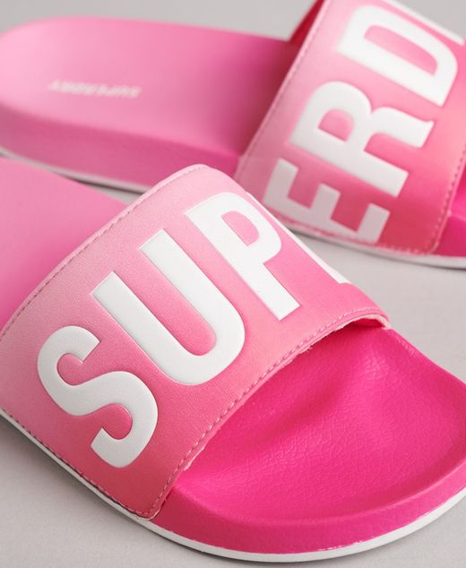 Chancla de pala con logotipo branding Superdry Pink
