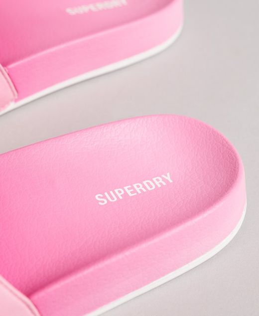 Chancla de pala con logotipo branding Superdry Pink