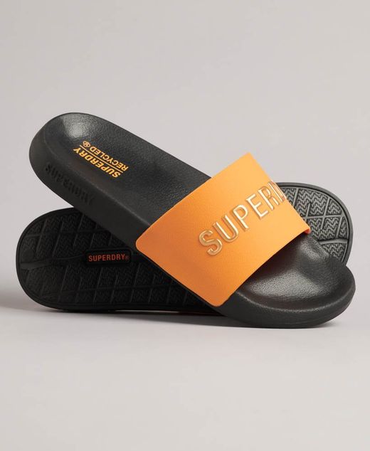 Chancla de pala con teras branding Superdry Black & Orange