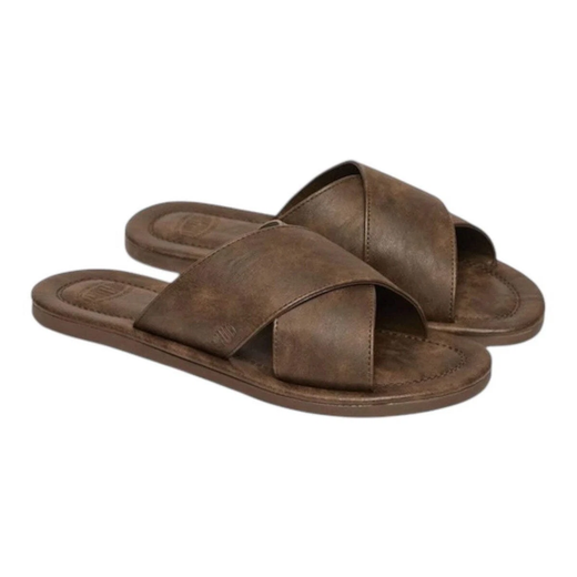 Chancla de tiras cruzadas polipiel Superdry Brown