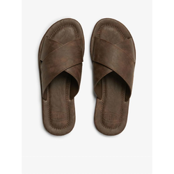 Chancla de tiras cruzadas polipiel Superdry Brown