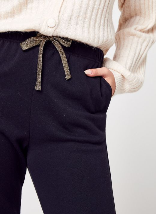 Chándal afelpado con cordón Pieces Black