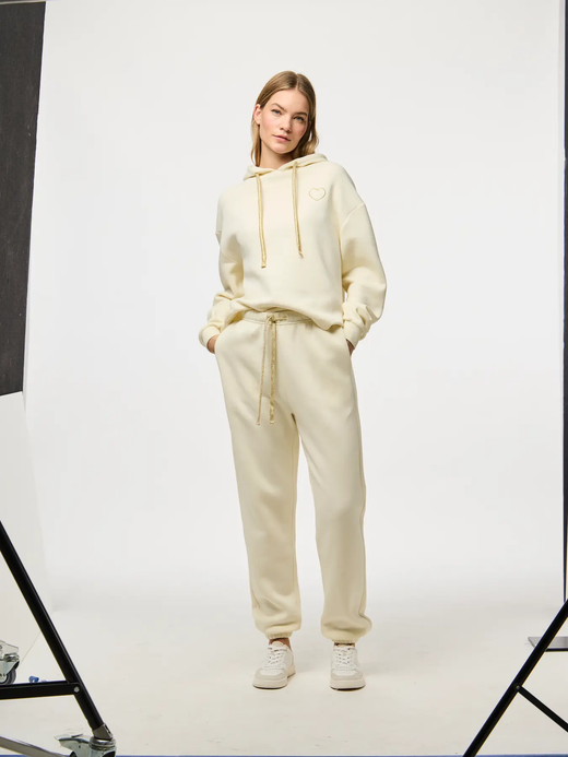 Chándal afelpado con cordón Pieces White Pepper