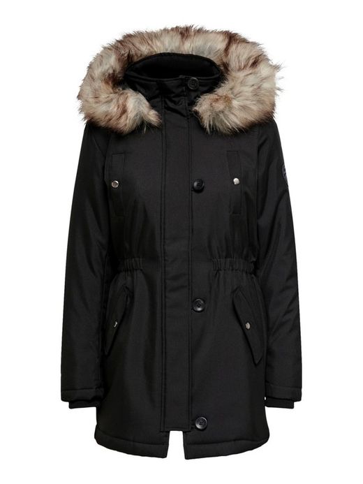 Chaqueta 2/4 con capucha con pelo Only Black