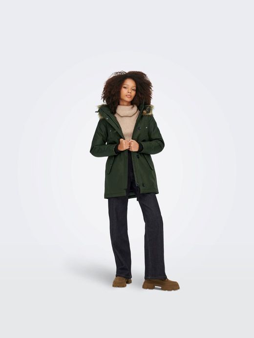 Chaqueta 2/4 con capucha con pelo Only Rosin