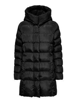 Chaqueta 3/4 alcochada con capucha Only Black