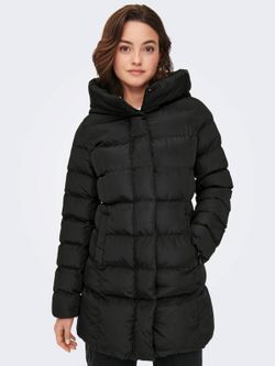 Chaqueta 3/4 alcochada con capucha Only Black