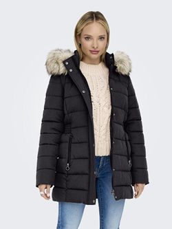 Chaqueta 3/4 con capucha con pelo Only Phantom