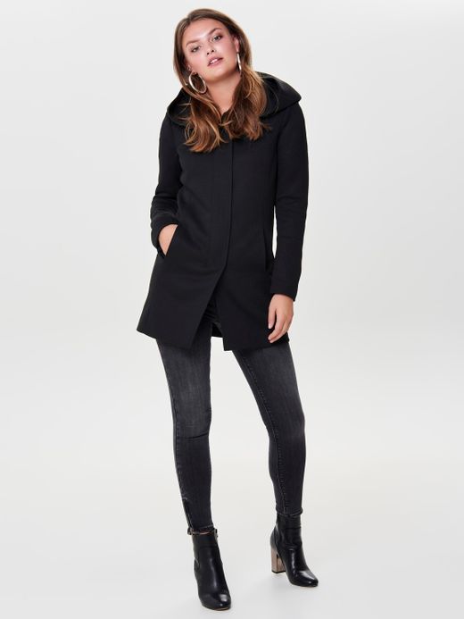 Solo giacca nera con cappuccio 3/4