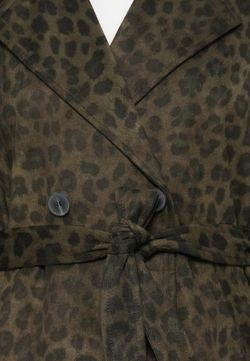 Chaqueta 3/4 con cinturón estampado animal print Only Kalamata