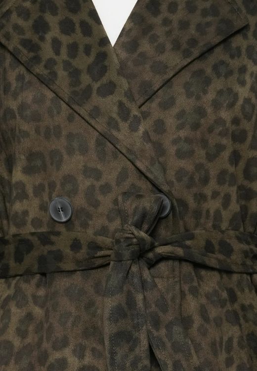 Chaqueta 3/4 con cinturón estampado animal print Only Kalamata