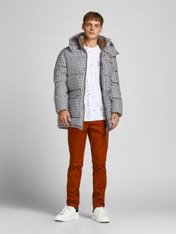 Chaqueta 3/4 con estampado pata de gallo Jack & Jones Cloud Dancer