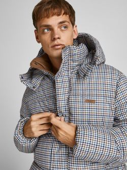 Chaqueta 3/4 con estampado pata de gallo Jack & Jones Cloud Dancer