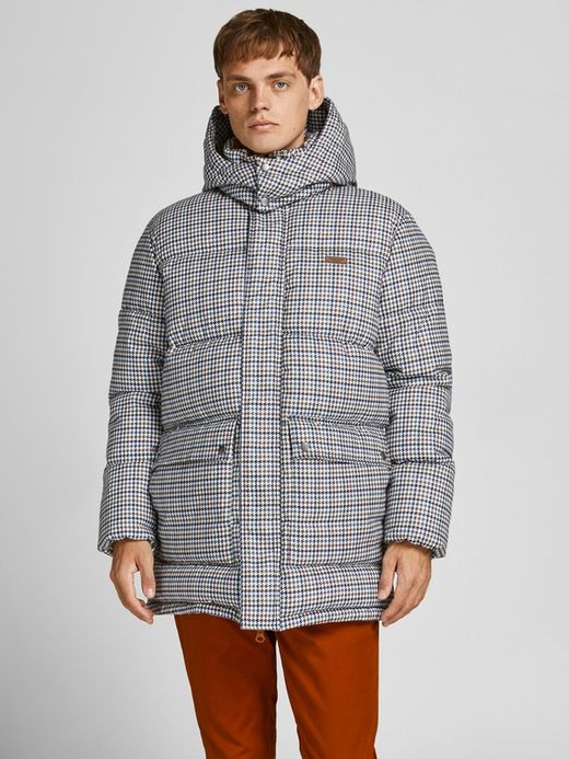 Chaqueta 3/4 con estampado pata de gallo Jack & Jones Cloud Dancer