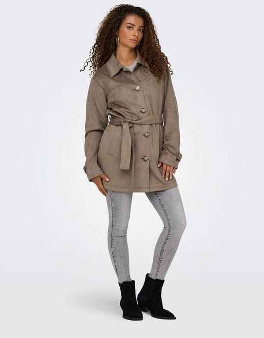 Chaqueta 3/4 efecto ante Only Walnut