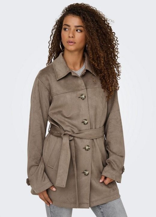 Chaqueta 3/4 efecto ante Only Walnut