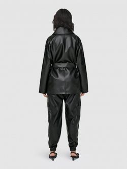 Chaqueta 3/4 polipel con cinturón Only Black