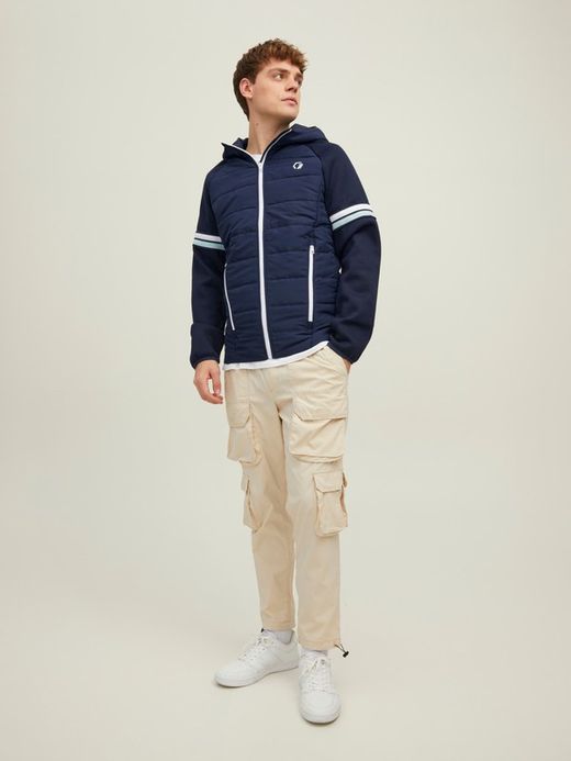 Chaqueta alcochada combinada con capucha Jack & Jones Navy Blazer