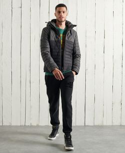 Chaqueta alcochada combinada con capucha Superdry Charcoal
