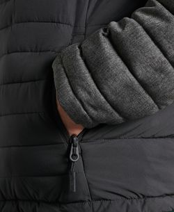 Chaqueta alcochada combinada con capucha Superdry Charcoal
