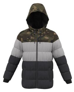 Chaqueta alcochada con capucha combinada Only & Sons Olive Night