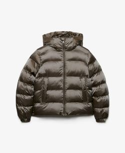 Chaqueta alcochada con capucha de efecto metalizado Superdry Deep Lichen