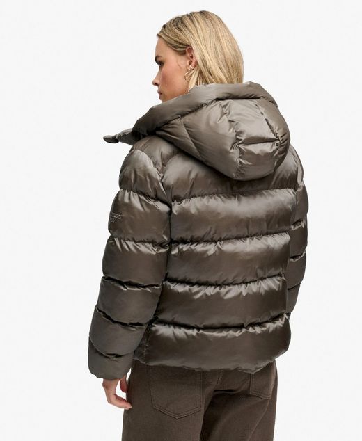 Chaqueta alcochada con capucha de efecto metalizado Superdry Deep Lichen