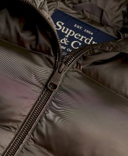 Chaqueta alcochada con capucha de efecto metalizado Superdry Deep Lichen
