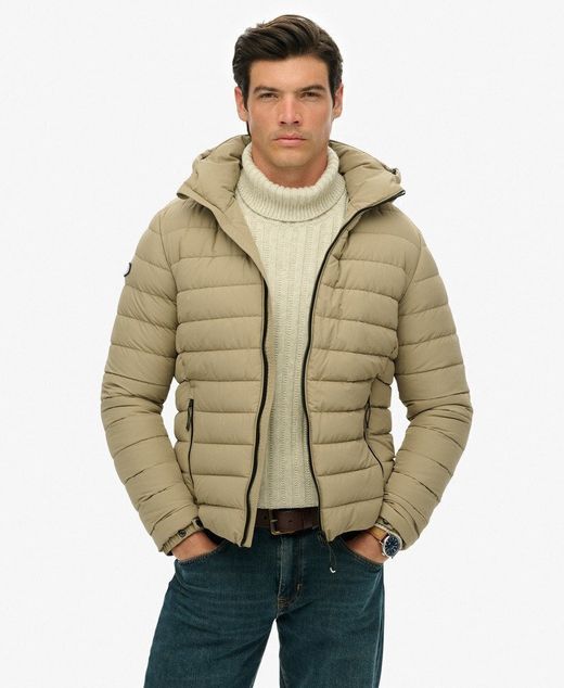 Chaqueta alcochada con capucha Superdry Beige