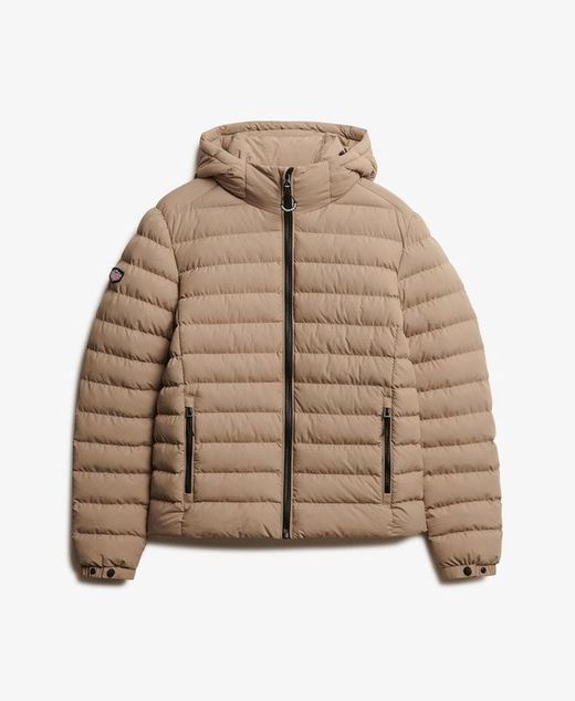 Chaqueta alcochada con capucha Superdry Beige