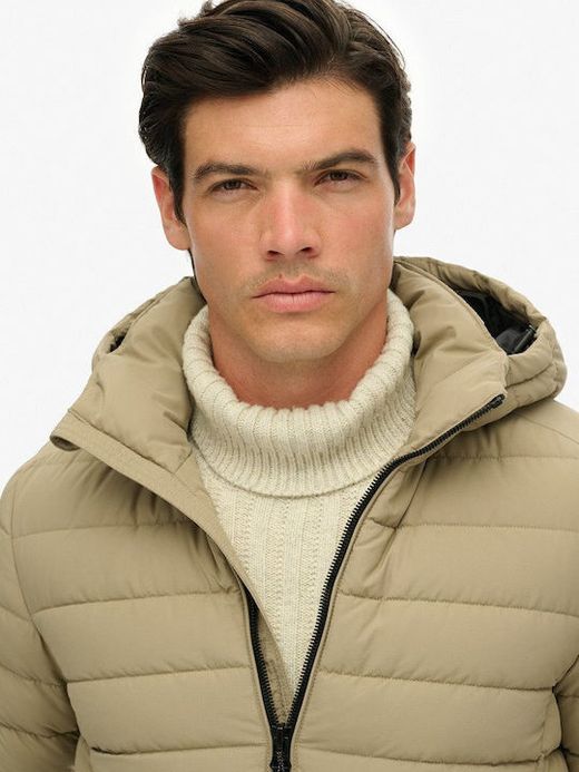 Chaqueta alcochada con capucha Superdry Beige