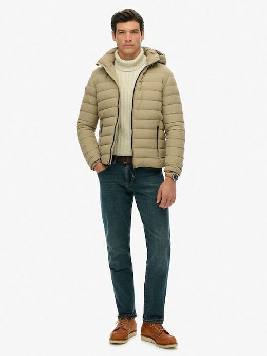 Chaqueta alcochada con capucha Superdry Beige