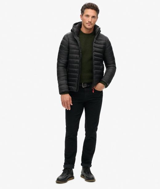 Chaqueta alcochada con capucha Superdry Black