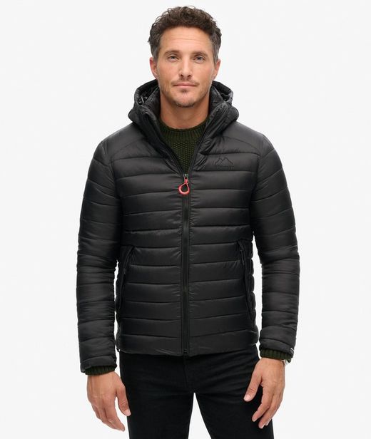 Chaqueta alcochada con capucha Superdry Black