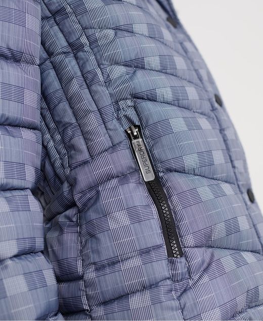 Chaqueta alcochada con capucha y pelo Superdry Navy