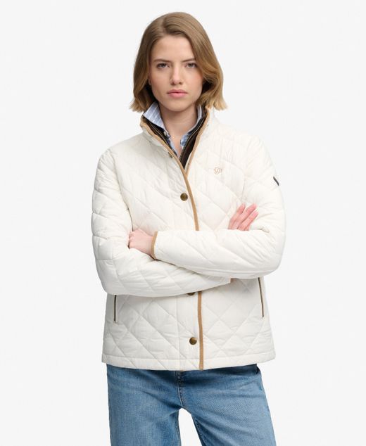 Chaqueta alcochada con rombo repunteado Superdry Off White
