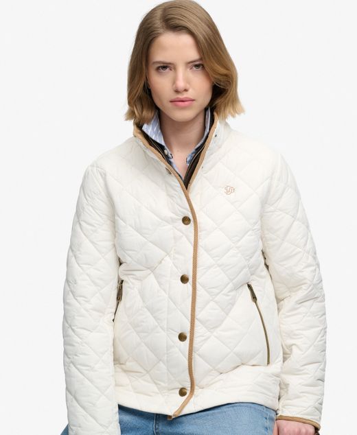 Chaqueta alcochada con rombo repunteado Superdry Off White