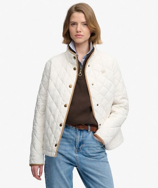 Chaqueta alcochada con rombo repunteado Superdry Off White