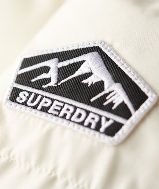 Chaqueta alcochada corta con capucha Superdry Off White