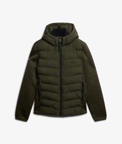 Chaqueta alcochada híbrida con capucha Superdry Kakhi