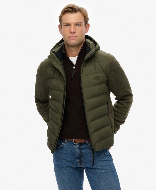 Chaqueta alcochada híbrida con capucha Superdry Kakhi