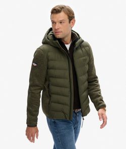 Chaqueta alcochada híbrida con capucha Superdry Kakhi