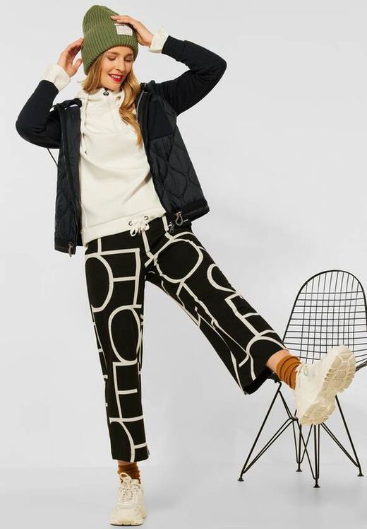 Chaqueta con capucha alcochada combinada Street One Black