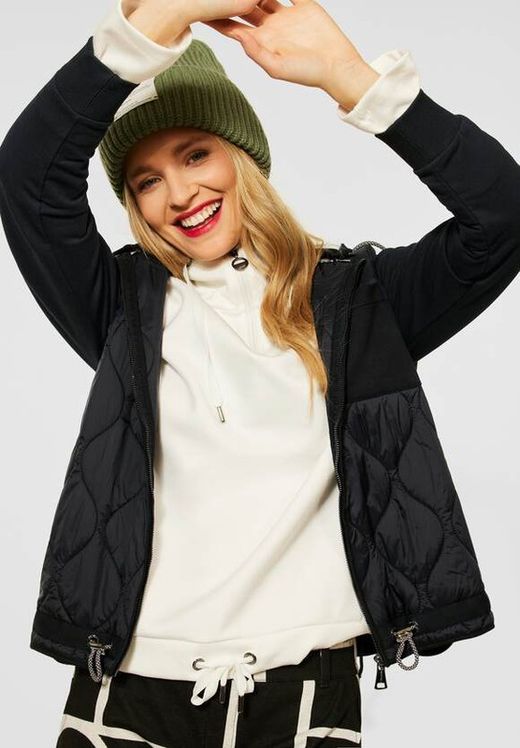 Chaqueta con capucha alcochada combinada Street One Black