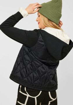 Chaqueta con capucha alcochada combinada Street One Black