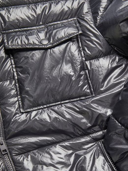 Chaqueta con capucha alcochada con efecto metalizado Jack & Jones Asphalt