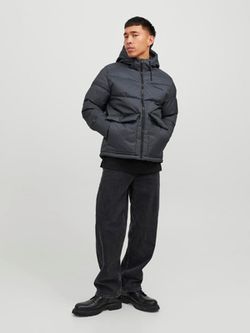 Chaqueta con capucha alcochada Jack & Jones Dark Grey
