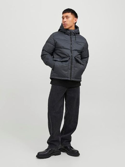 Chaqueta con capucha alcochada Jack & Jones Dark Grey